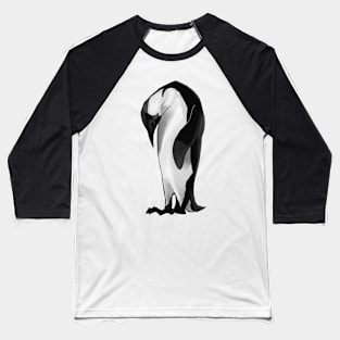 Cartoony Doomed Penguin Baseball T-Shirt